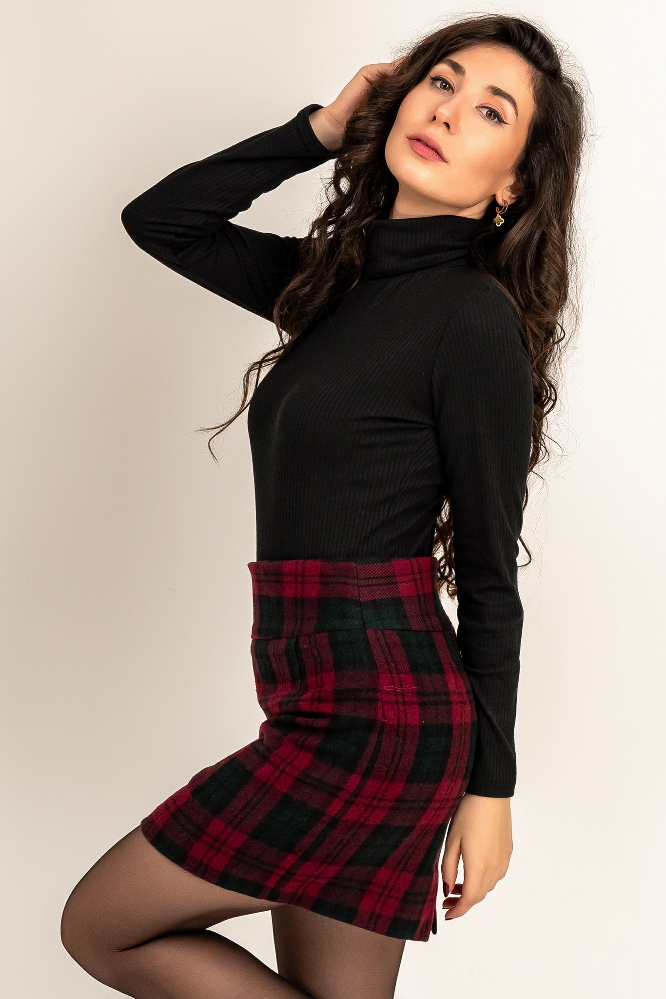 “ Conté “ Tartan Wool Skirt